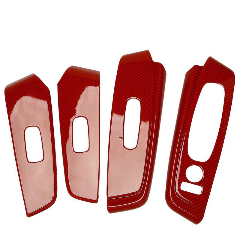 ABS RED Carbon Fiber Interior Window Lift Panel Switch Cover Trim for Sylphy Sentra 2020-2021
