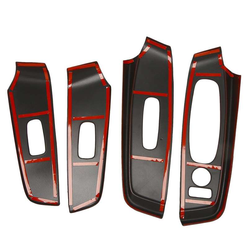 ABS RED Carbon Fiber Interior Window Lift Panel Switch Cover Trim for Sylphy Sentra 2020-2021