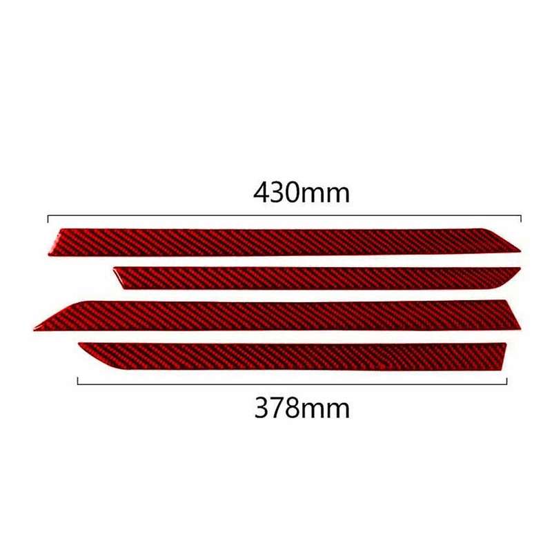 Abs Red Carbon Fiber Interior Door Decorative Strip Trim Decor Sticker for 10th Gen 2016 2017 2018 2