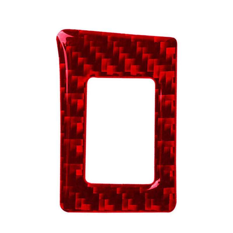ABS Red Carbon Fiber Warning Light Button Cover Trim Decor Sticker for 10Th Gen 2016 2017 2018 2019(