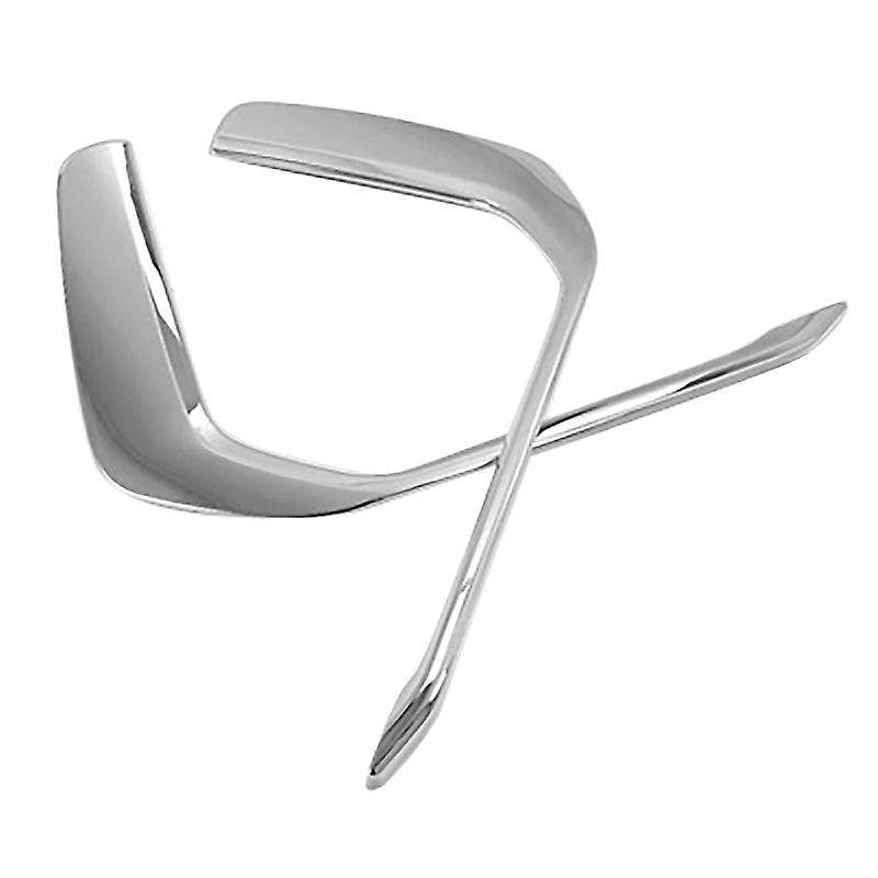 ABS Silver Front Bumper Fog Light Frame Trim for A6 C8 2019-2020 Fog Lamp Covers Decorative