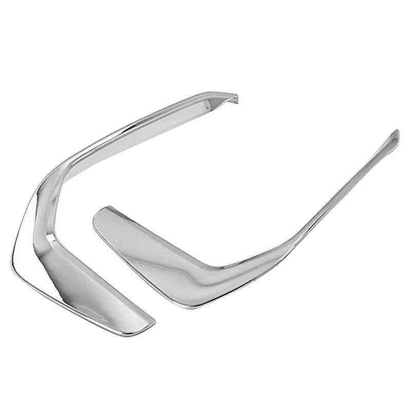 ABS Silver Front Bumper Fog Light Frame Trim for A6 C8 2019-2020 Fog Lamp Covers Decorative