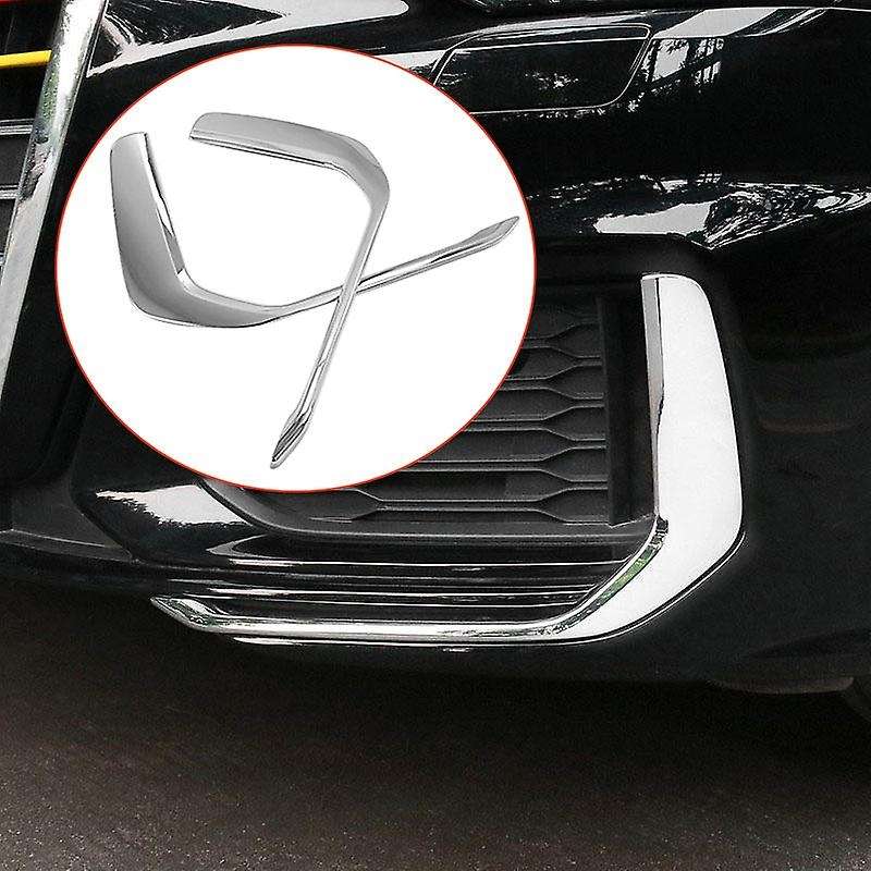 ABS Silver Front Bumper Fog Light Frame Trim for A6 C8 2019-2020 Fog Lamp Covers Decorative
