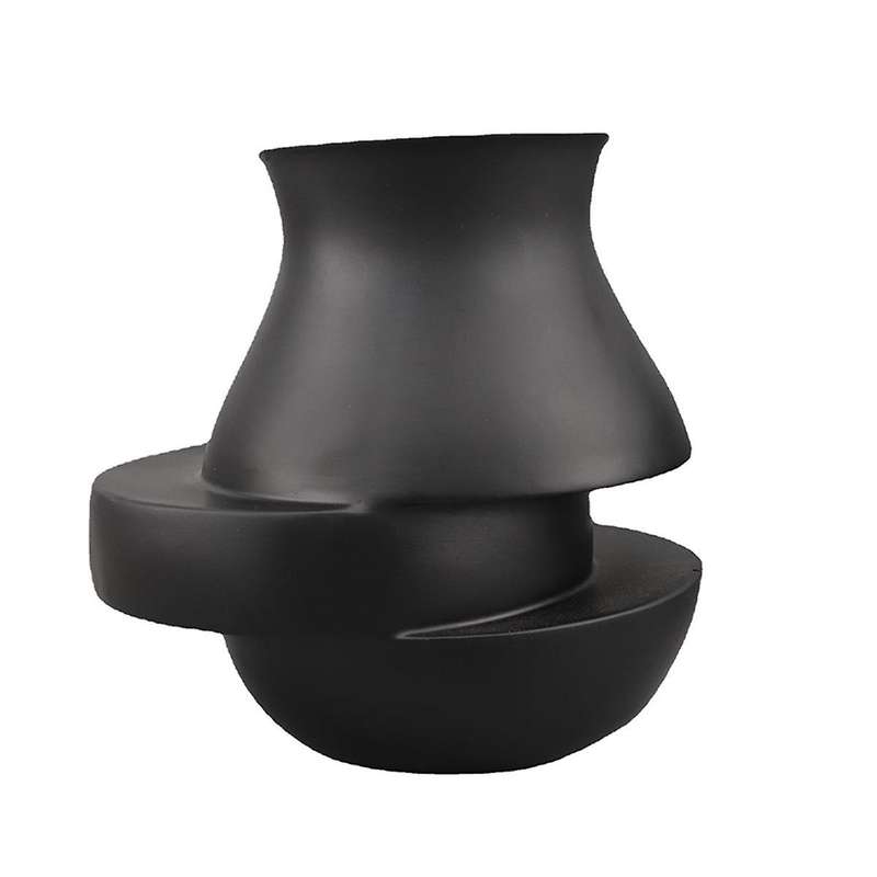 Abstract Geometry Black Laminated Vases Resin Vases Home Art Decoration Flower Arrangement Accessori