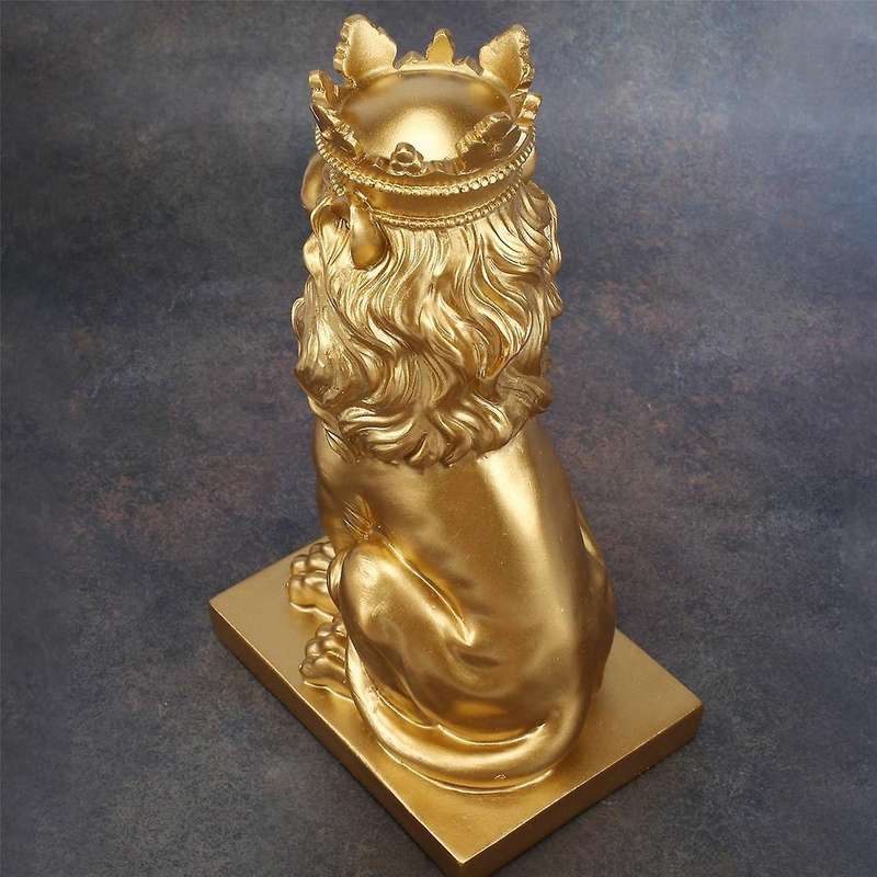 Abstract Crown Lion Statue Home Office Bar Male Lion Faith Resin Sculpture Crafts Animal Art Decor