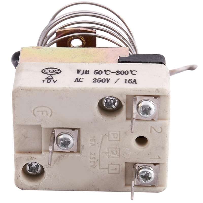 Ac 16a 250v 50 to 300 Celsius Degree 3 Pin Nc Capillary Thermostat Compatible Electric Oven