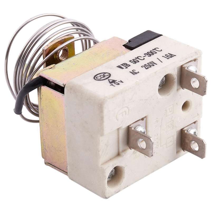 Ac 16a 250v 50 to 300 Celsius Degree 3 Pin Nc Capillary Thermostat Compatible Electric Oven