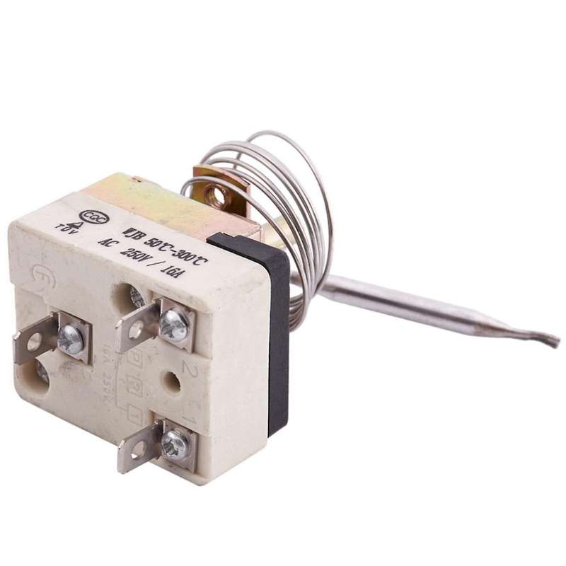 Ac 16a 250v 50 to 300 Celsius Degree 3 Pin Nc Capillary Thermostat Compatible Electric Oven