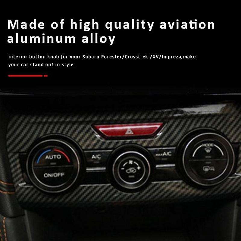 AC Control Knob Cover for Forester 2019-2021,Air Condition Switch Volume Trim for Crosstrek XV ,Blac