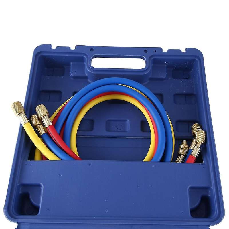 AC Manifold Gauge Set-AC Diagnostic Manifold Gauge Set with 5FT Hoses Adapter, 1/4Inch Hose Connecto