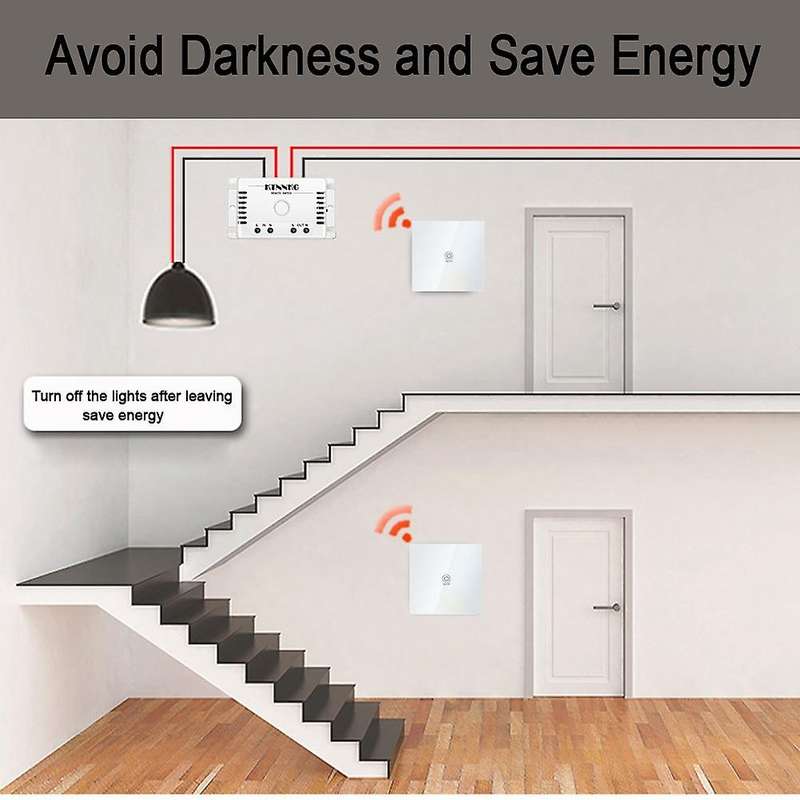 AC90-250V Tuya Smart WiFi Contact Switch Light RF 433Mhz Wall Panel DIY Relay Module Timer Socket La