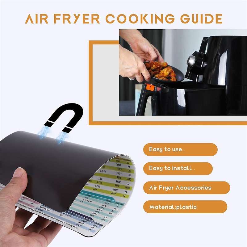 Accessories Cooking Time, Magnetic Cheat Sheet, Chart,Cooking&Frying Quick Reference Guide,A