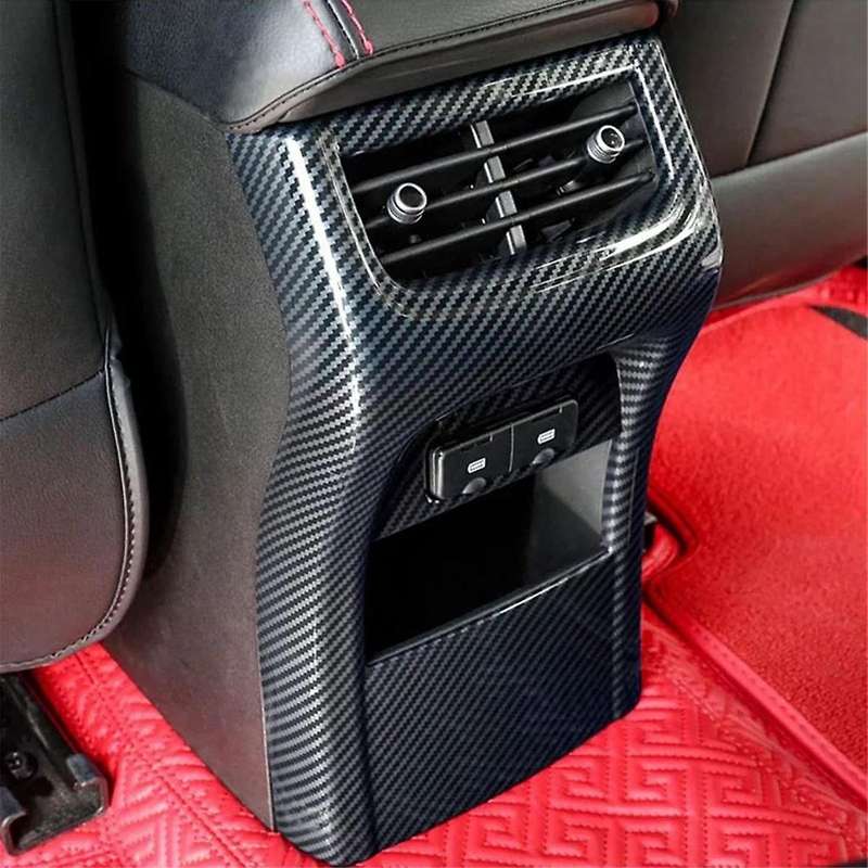 Accessories Center Console Armrest Box Rear Air Outlet Vent Frame Cover Trim Anti Kick Plate for Tan