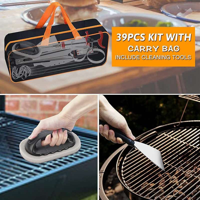 Accessories Kit, 39 Pcs Flat Top Grill Accessories for Blackstone, Professional Grill BBQ Spatula Se