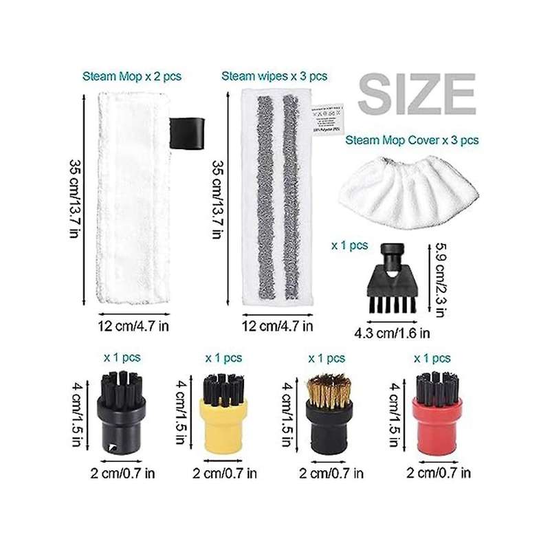 Accessories for Steam Cleaner Easyfix Sc1 Sc2 Sc4 Sc5, Microfibre Cloth Cleaning Brush Set Replaceme