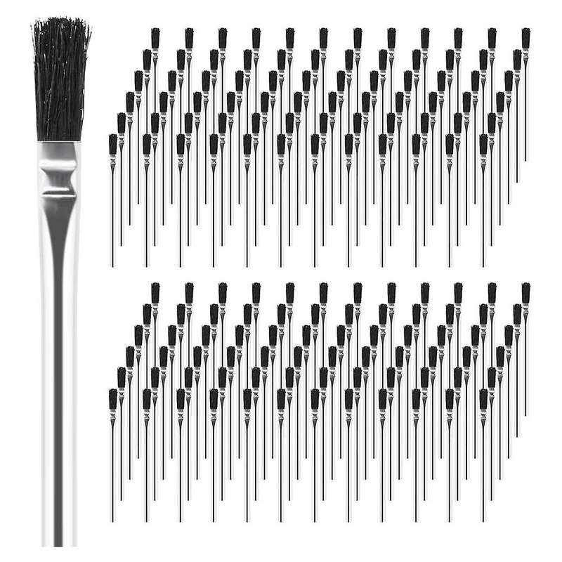 Acid Brush, 144 Count 3/8 Inch Acid Flux Brushes with Tin-Plated Handle and Natural Bristle, for Sol
