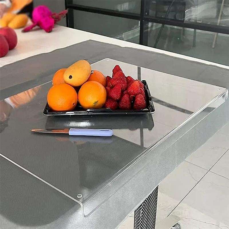 Acrylic Anti-Slip Transparent Cutting Board with Lip for Kitchen Counter Countertop Protector Home R