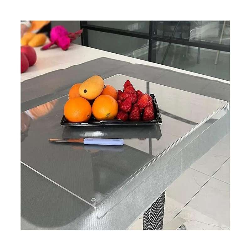 Acrylic Anti- Transparent Cutting Board with Lip for Kitchen Counter Countertop Protector Home Resta