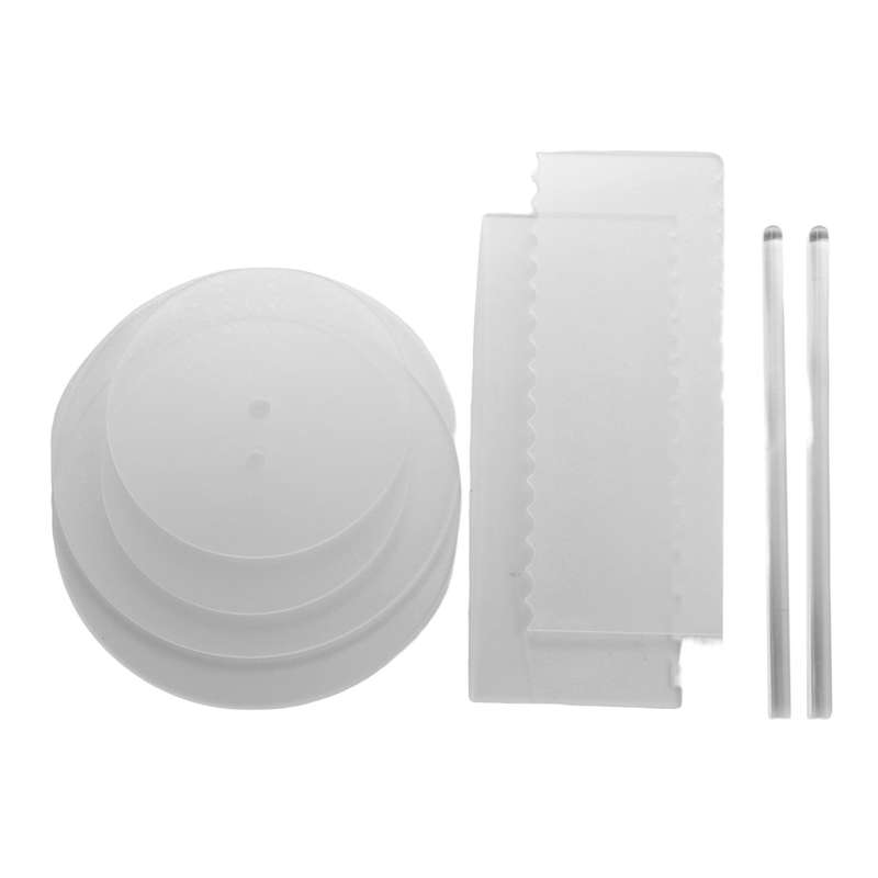 Acrylic Cake Disc,round Acrylic Cake Disc Set with Square Smoother Scraper for Serving Bake and Art