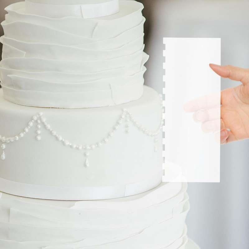 Acrylic Cake Disc,round Acrylic Cake Disc Set with Square Smoother Scraper for Serving Bake and Art