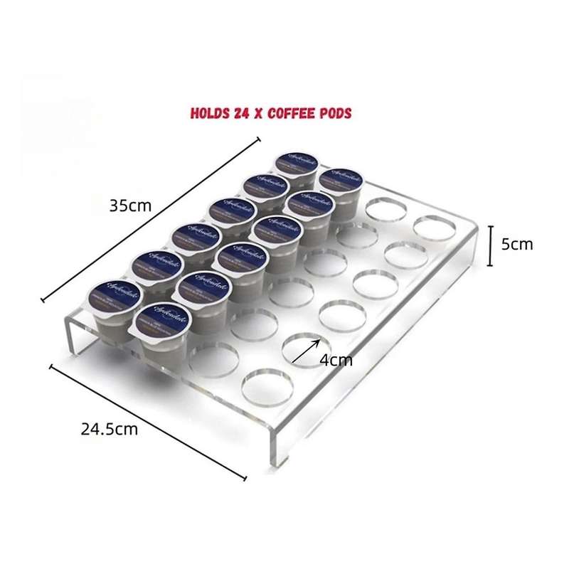 Acrylic Coffee Capsule Display Rack U-shape 24 Holes Transparent Coffee Bean Display Rack Coffee Sto