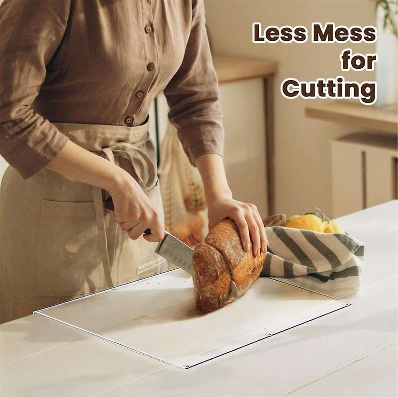 Acrylic Cutting Board with Counter Lip, Clear Cutting Boards for Kitchen Counter Non Slip, Large Cut