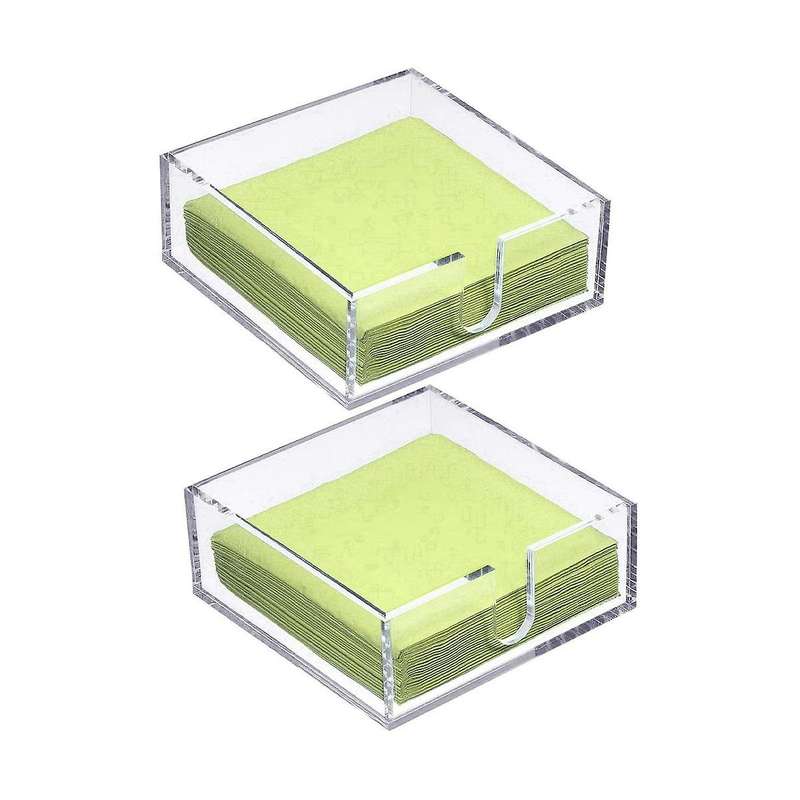 Acrylic Napkin Holder for Table, Clear Beverage Napkin Holder Square for Dinner, Kitchen, Bathroom