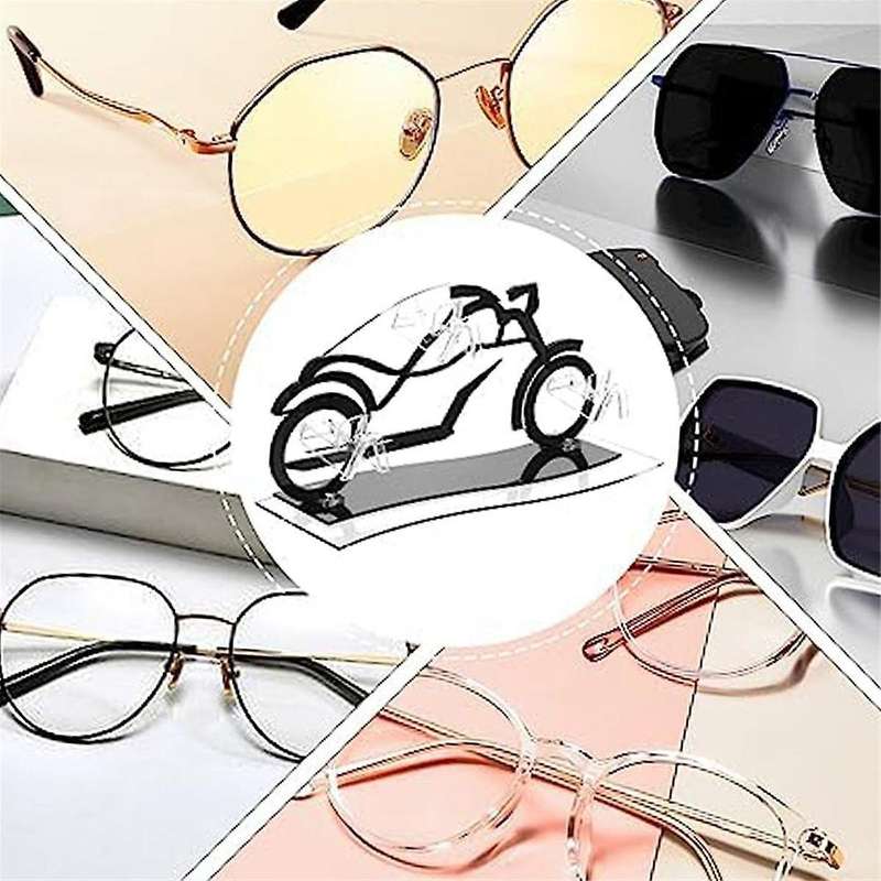 Acrylic Glasses Stand Riser Eyeglasses Holder Motorcycle Shape Glasses Holder Glasses Organizer Eye