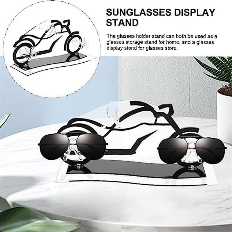 Acrylic Glasses Stand Riser Eyeglasses Holder Motorcycle Shape Glasses Holder Glasses Organizer Eye
