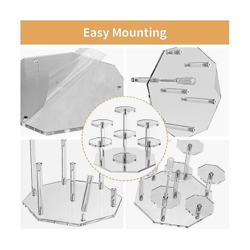 Acrylic Risers Display Stand,7tier Perfume Organizer and Cupcake Stand,storage Display Stand for Col