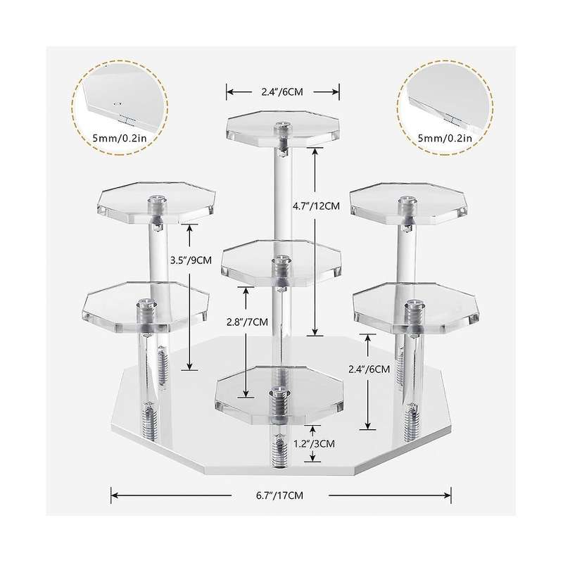 Acrylic Risers Display Stand,7tier Perfume Organizer and Cupcake Stand,storage Display Stand for Col