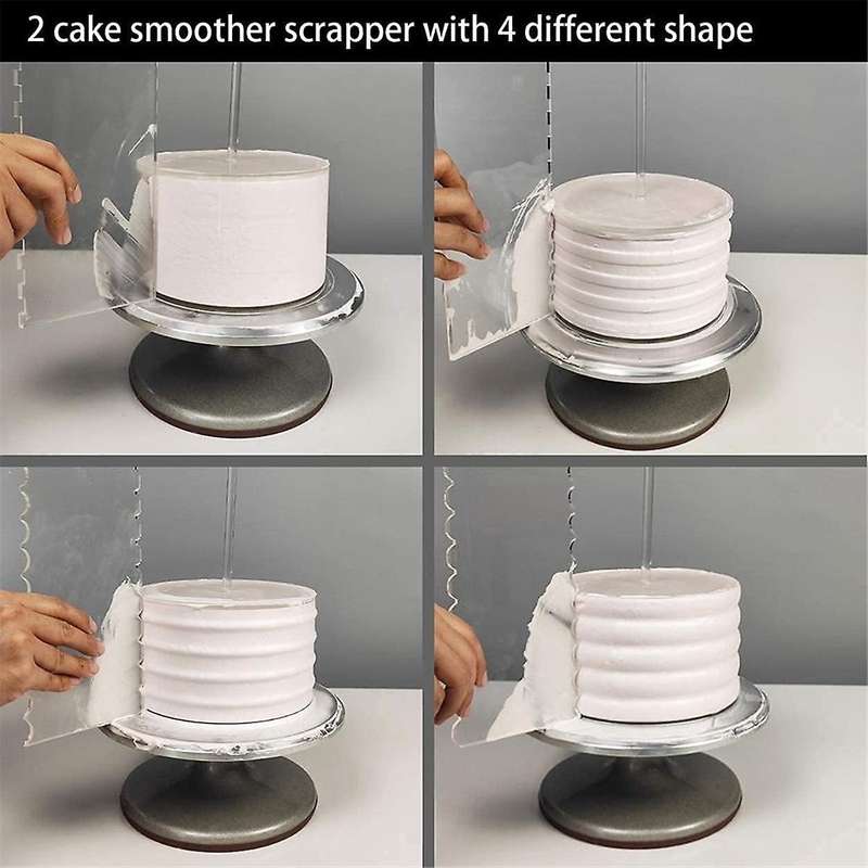 Acrylic Round Cake Disk Set,Acrylic Cake Discs Set,Comb Scrapers,Dowel Rods,Icing ,Acrylic Smoother