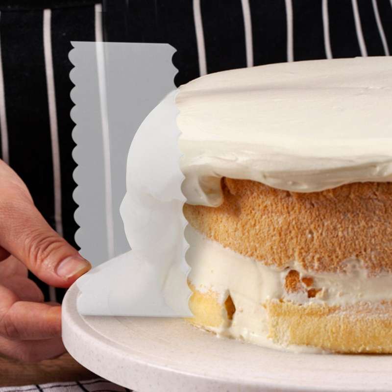 Acrylic Round Cake Disk Set - Cake Discs Circle Base Boards with Center Hole - 2 Comb Scrapers (4 Pa