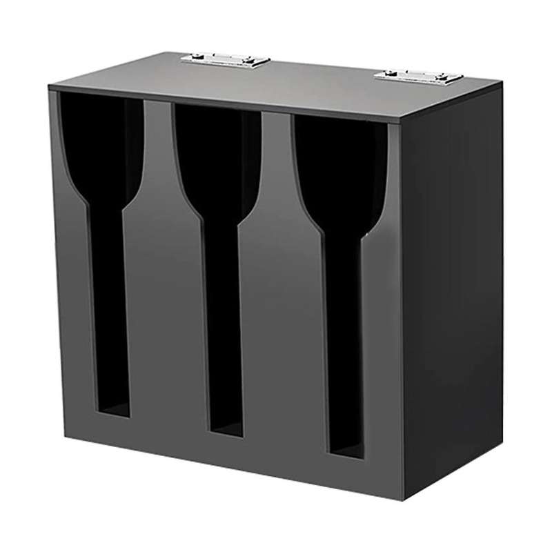 Acrylic Utensil Dispenser Cutlery Organizer with 3 Compartment Black Silverware Holder Plastic Flat