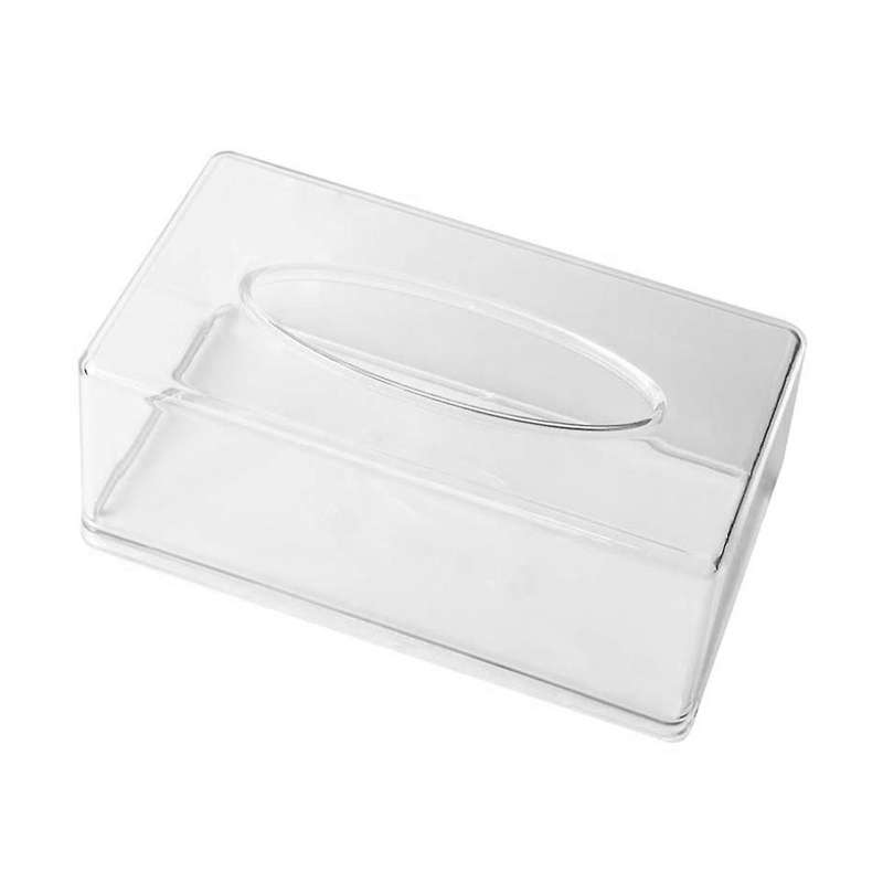 Acrylic Tissue Box Rectangular Transparent Tissue Box for Office, Home Bathroom Restaurant Lavatory