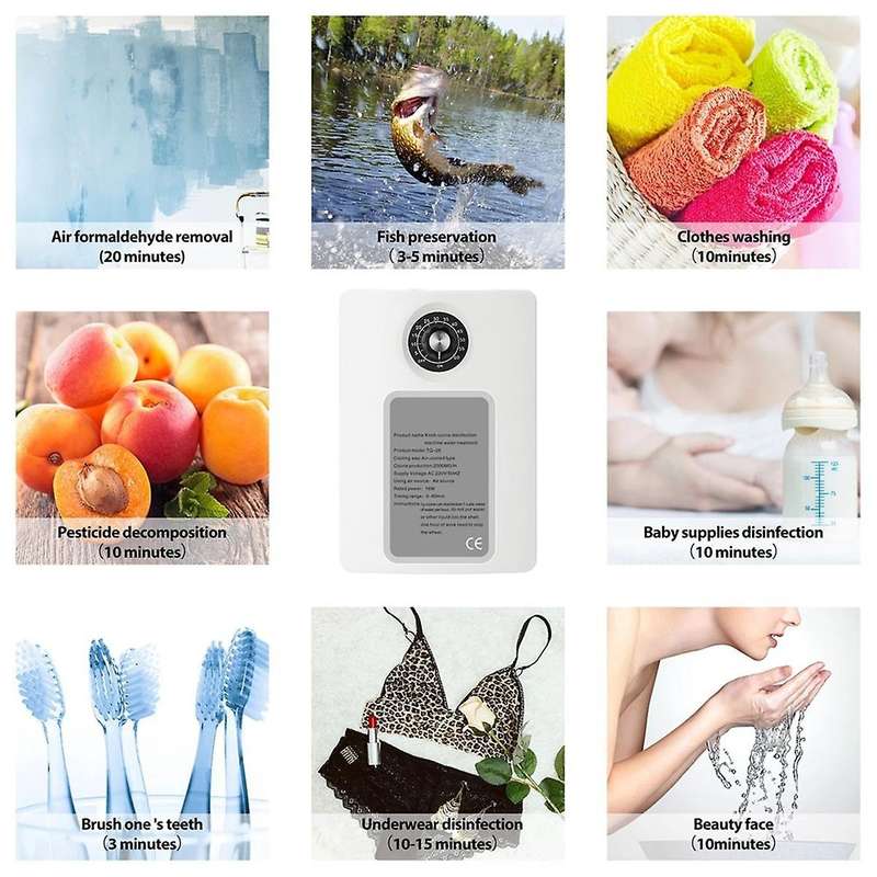 Active Ozone Generator Purifier 2000mg/h Air Freshening Water Fruit Vegetable Food Ozone Efficient I