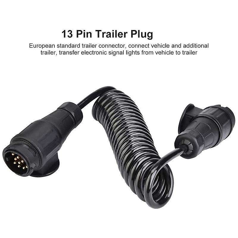 Adapter Europe Style 13 Pin Trailer Plug Wiring Spring Cable Connector Adapter for Car Trailer Carav