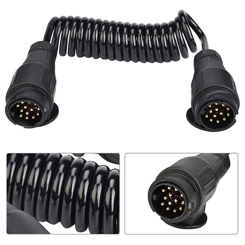 Adapter Europe Style 13 Pin Trailer Plug Wiring Spring Cable Connector Adapter for Car Trailer Carav