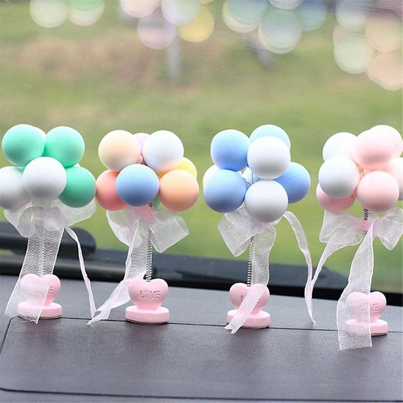 A-Dashboard Ornament, Balloon Bobblehead Car Dash Decor Car Interior Shaking Head Ornaments for Desk