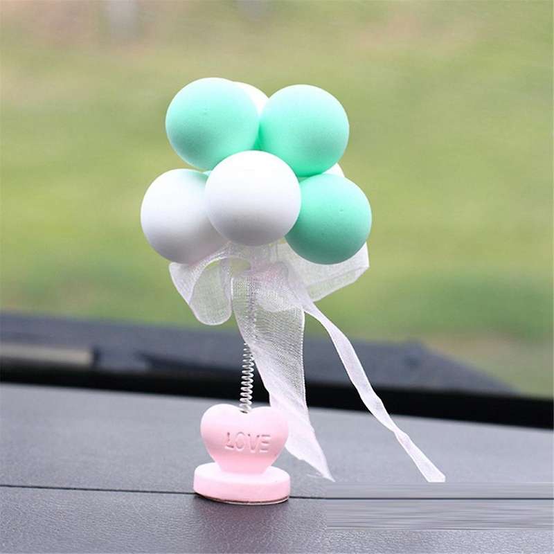 A-Dashboard Ornament, Balloon Bobblehead Car Dash Decor Car Interior Shaking Head Ornaments for Desk