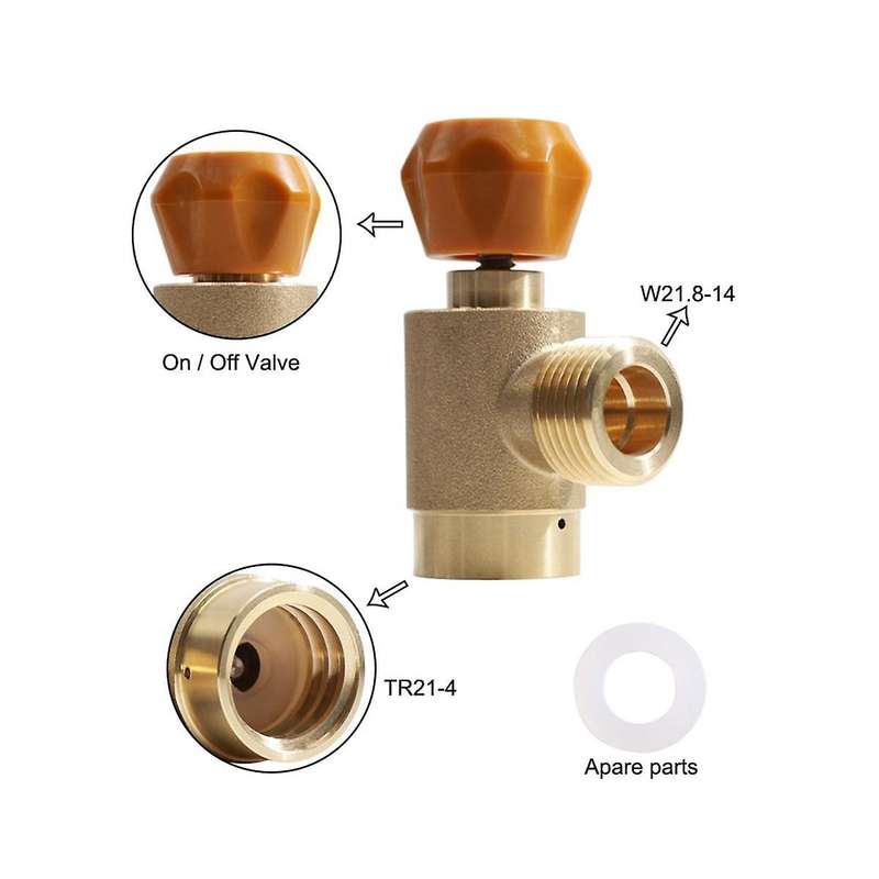 Adapter for Co2 Soda Watersparkler Duo Tank Canister Conversion for Soda Machine,gold+orange