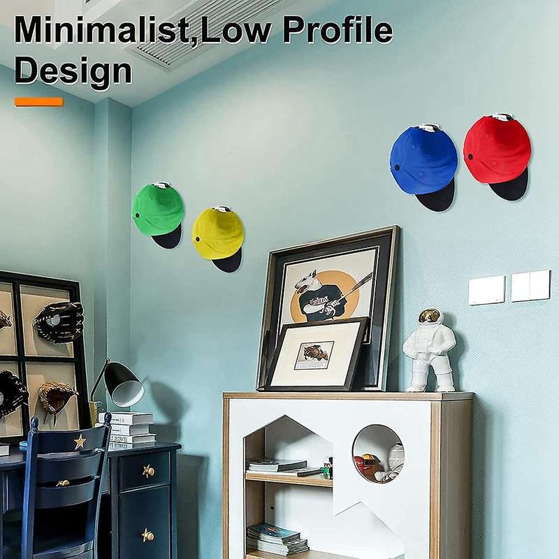 Adhesive Hat Hooks for Wall (15-pack) - Minimalist Hat Rack Design, No Drilling, Strong Hold Hat Ha