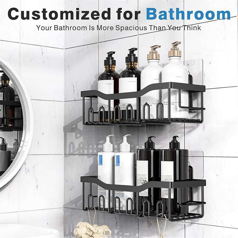 Adhesive Shower Organizer for Bathroom Storage&home Decor&kitchen,rustproof Stainless Steel Bathroom