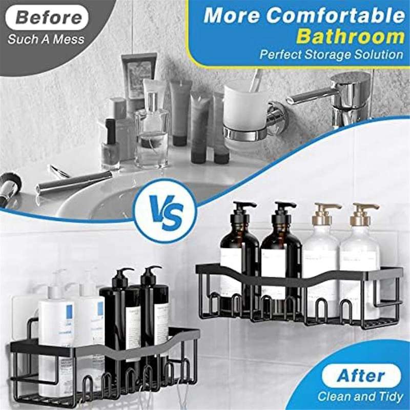 Adhesive Shower Organizer for Bathroom Storage&home Decor&kitchen,rustproof Stainless Steel Bathroom