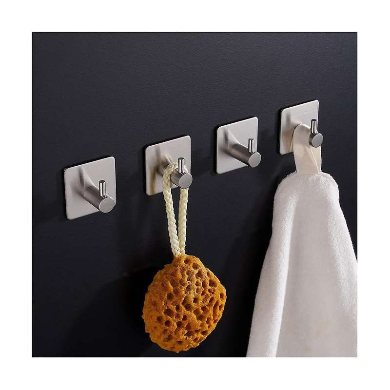 Adhesive Hooks Self -adhesive Hookswall Hook Stainless Steel for Bathroom and Kitchen