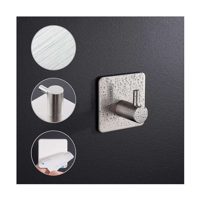 Adhesive Hooks Self -adhesive Hookswall Hook Stainless Steel for Bathroom and Kitchen