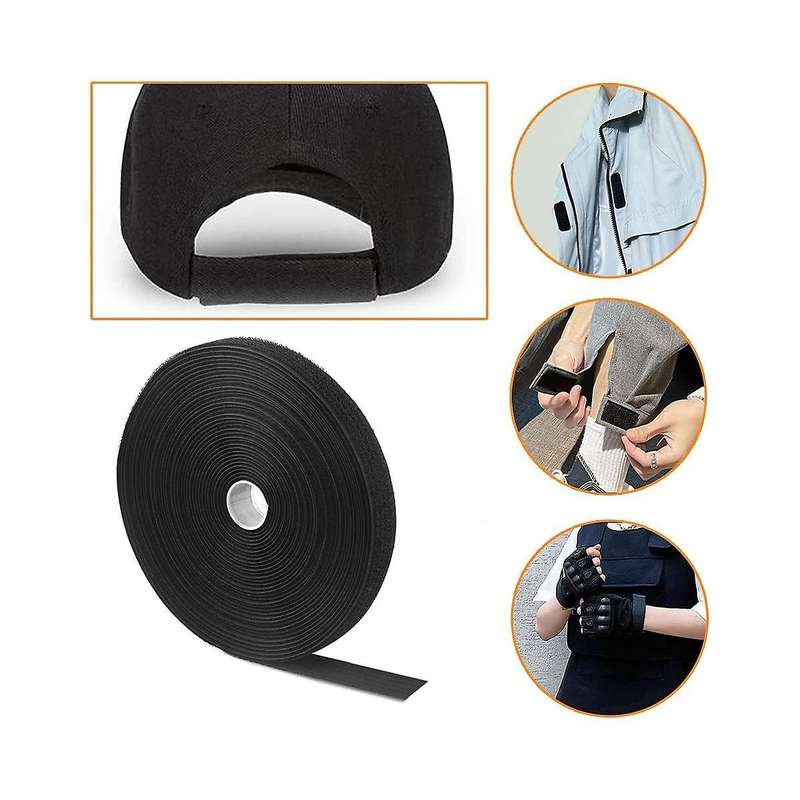 Adjustable Cable Strap with 50 Buckles Free Cut Length Black Reusable Fastening Cable Tie Securing