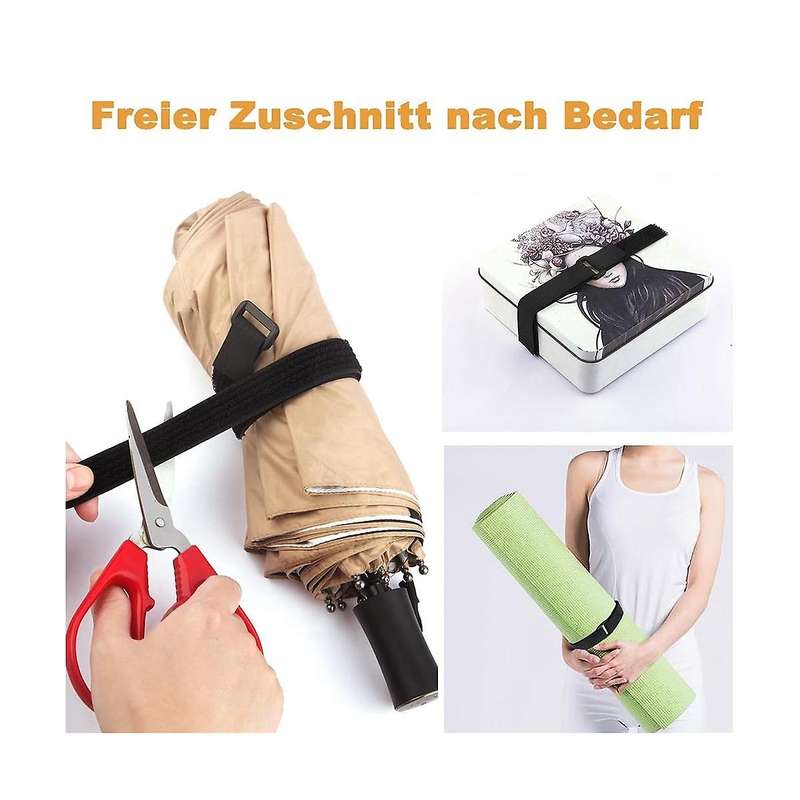 Adjustable Cable Strap with 50 Buckles Free Cut Length Black Reusable Fastening Cable Tie Securing