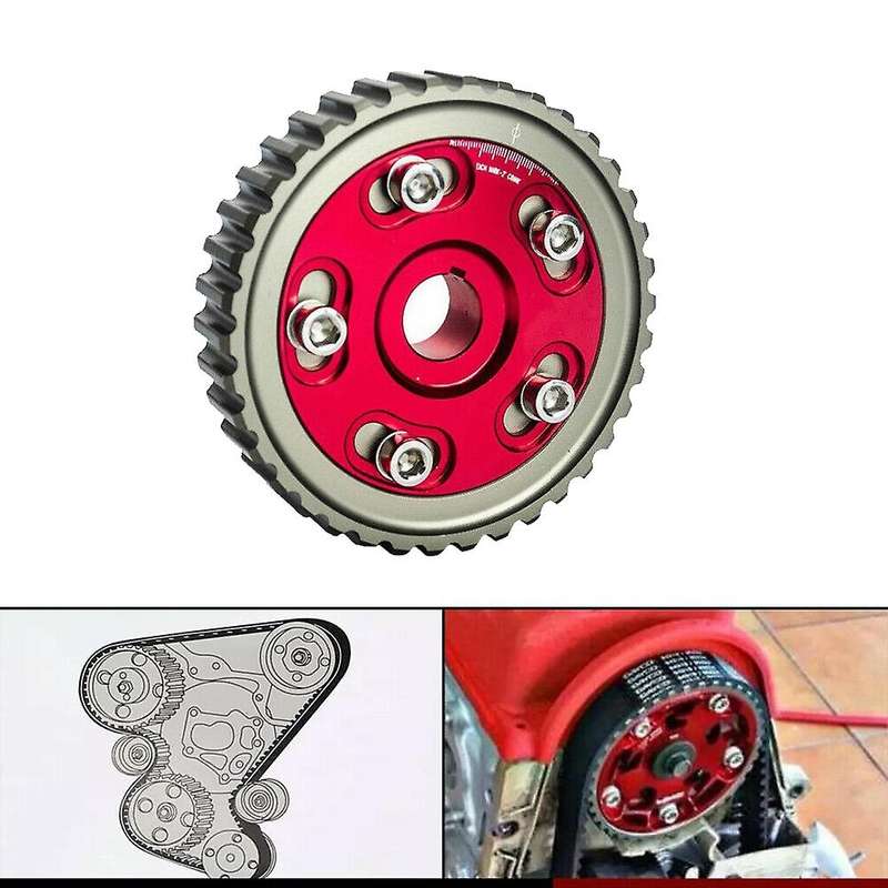 Adjustable Cam Gears Pulley Timing Gear for D15 D16 Sohc D-series 88-00 Del Sol 93-97 Red