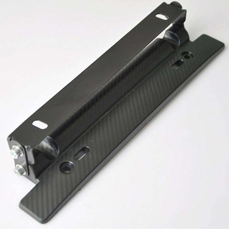 Adjustable Car License Plate Frame Holder Carbon Fiber Racing Number Plate Auto